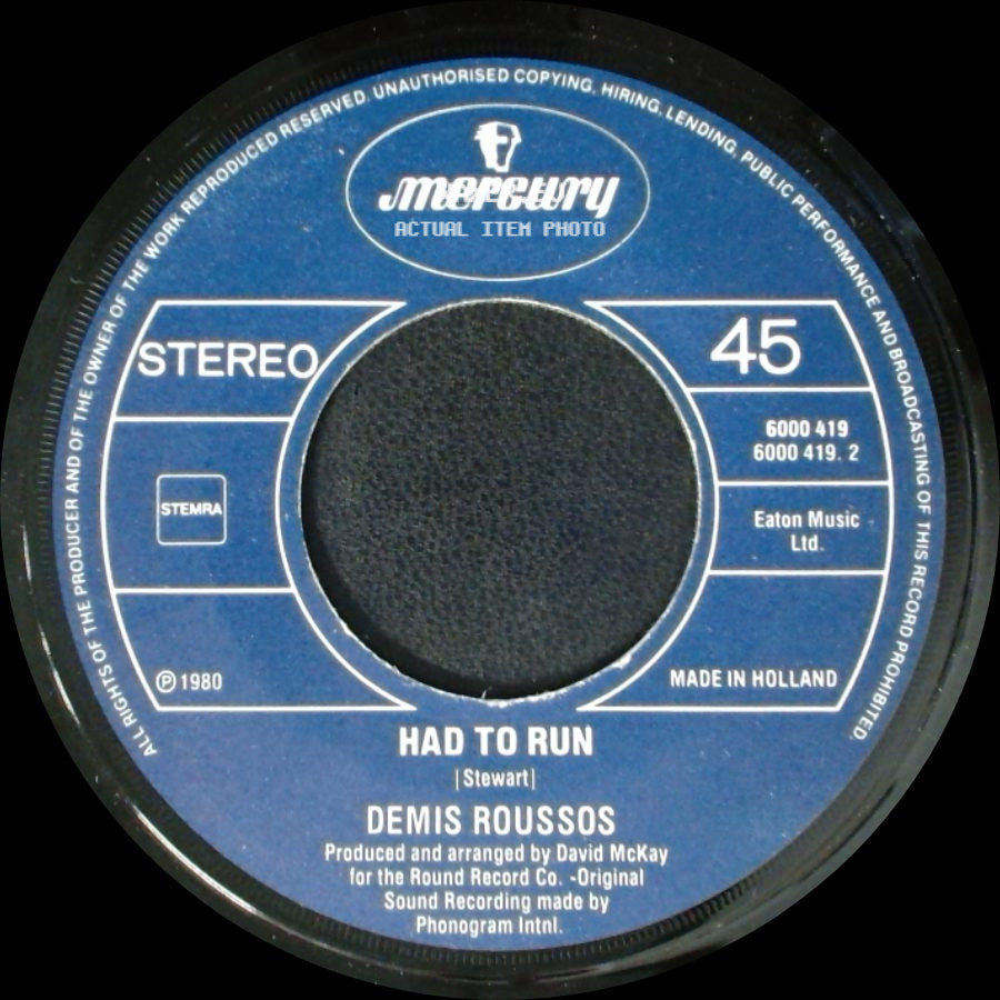 Demis Roussos - Had To Run / Lost In Love side A