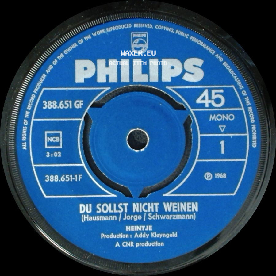 Heintje - Du Sollst Nicht Weinen / Ich Bau' Dir Ein Schloss side A