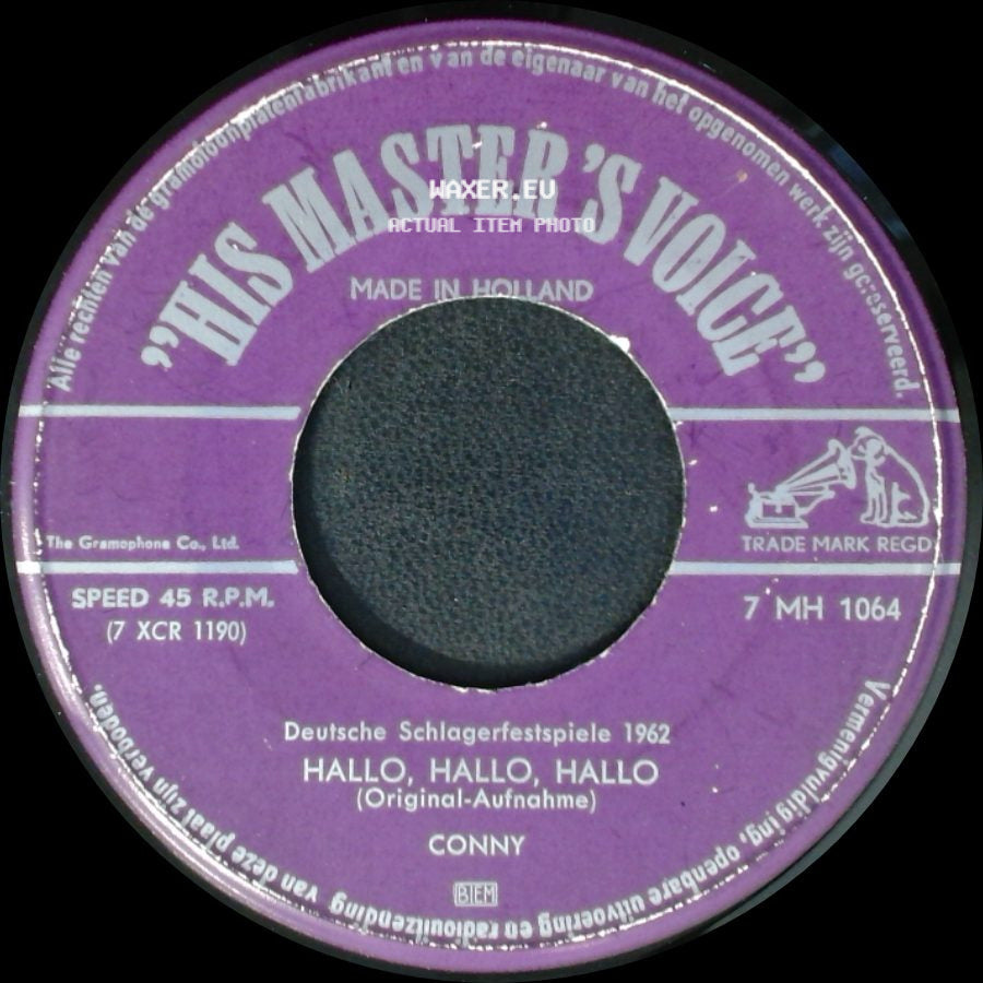 Conny - Hallo, Hallo, Hallo / Zwei Kleine Italiener (Original-Aufnahme) side A