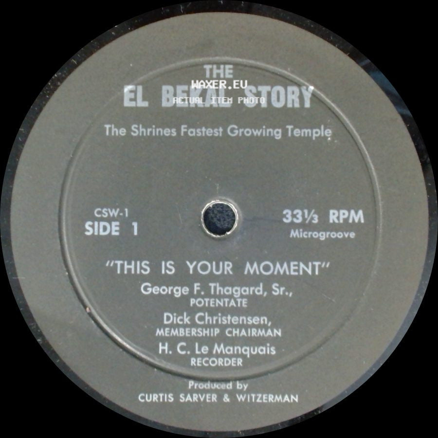 The El Bekal Story - This Is Your Moment / This Is Your Moment side A