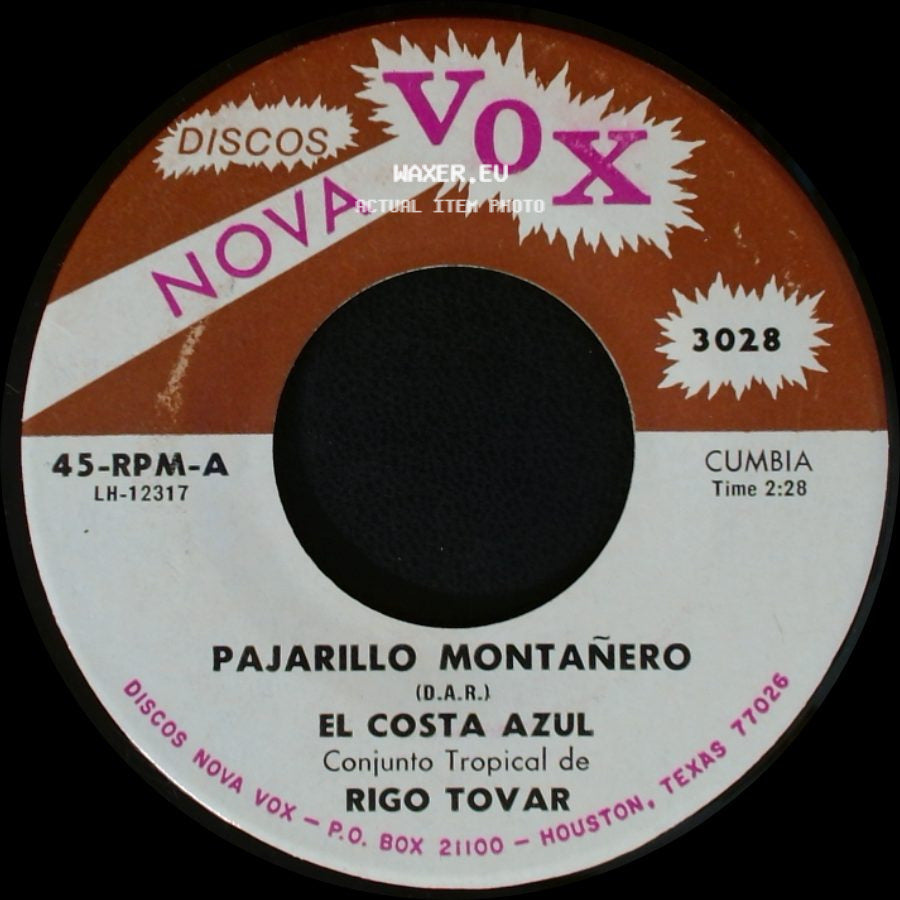 Rigo Tovar / El Costa Azul - El Dia Que Seas Para Mi / Pajarillo Montañero side B
