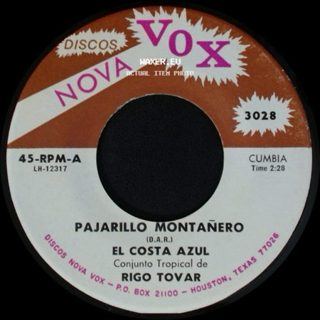 Rigo Tovar / El Costa Azul - El Dia Que Seas Para Mi / Pajarillo Montañero side B
