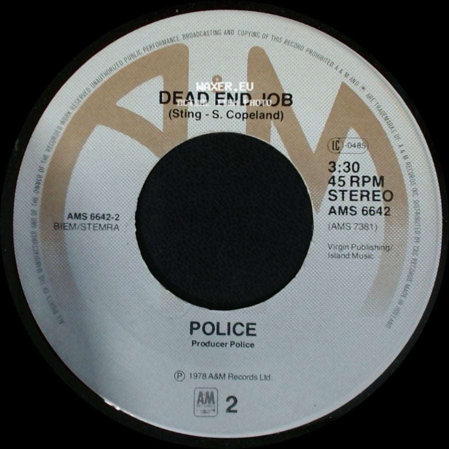 Police - Dead End Job / Can't Stand Losing You side A