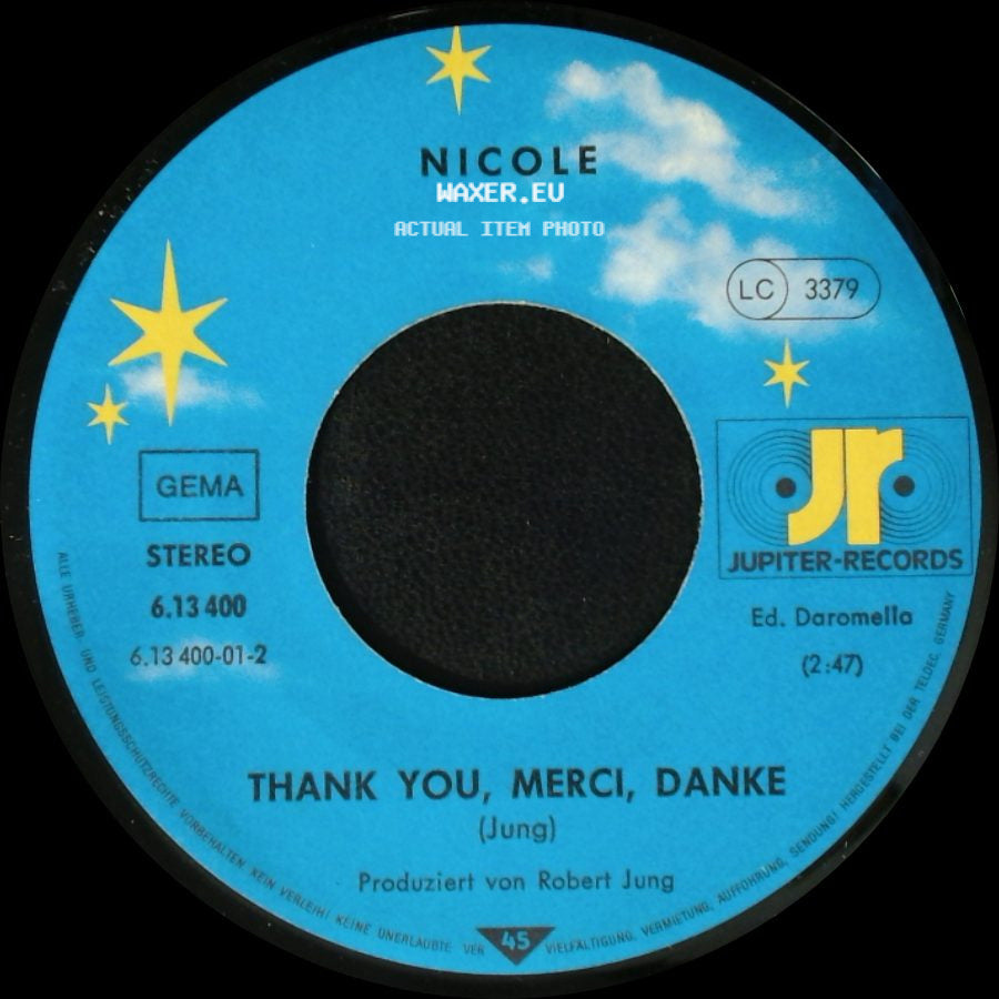 Nicole - Ein Bisschen Frieden / Thank You, Merci, Danke side B