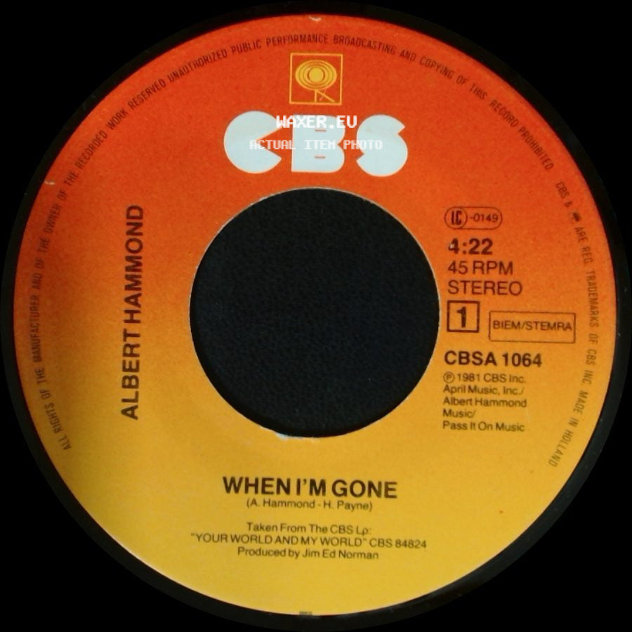 Albert Hammond - When I'm Gone / World Of Love side A