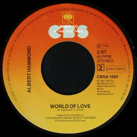 Albert Hammond - When I'm Gone / World Of Love side B