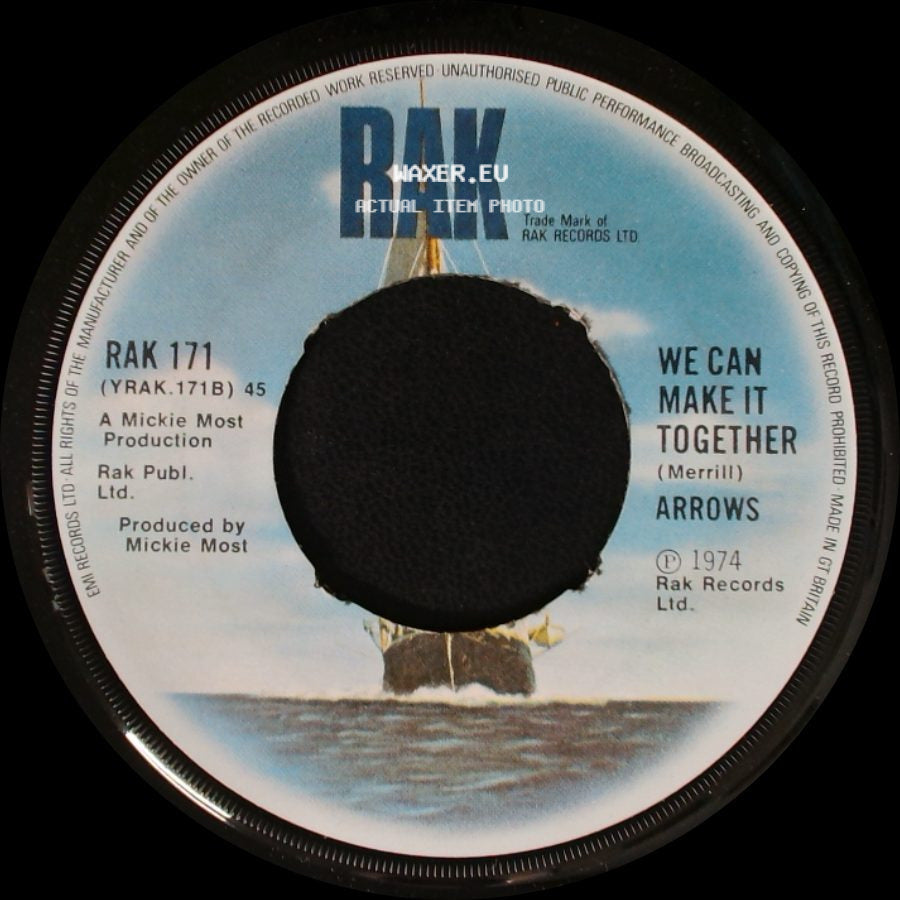 Arrows - Touch Too Much / We Can Make It Together side B