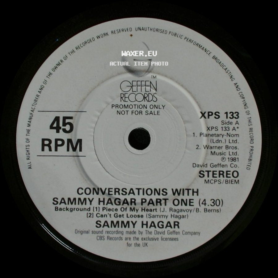 Sammy Hagar - Conversations With Sammy Hagar Part One / Conversations With Sammy Hagar Part Two side A