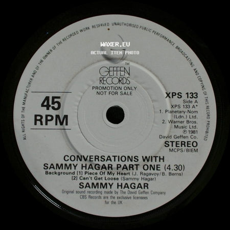 Sammy Hagar - Conversations With Sammy Hagar Part One / Conversations With Sammy Hagar Part Two side A