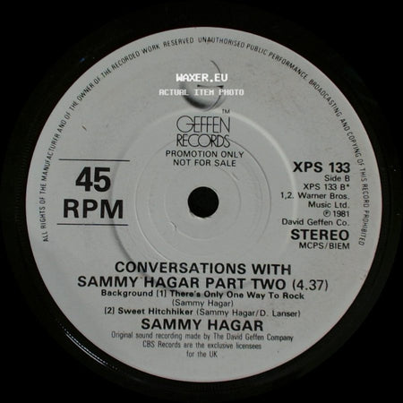 Sammy Hagar - Conversations With Sammy Hagar Part One / Conversations With Sammy Hagar Part Two side B