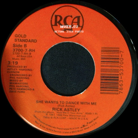Rick Astley - Never Gonna Give You Up / She Wants To Dance With Me side B