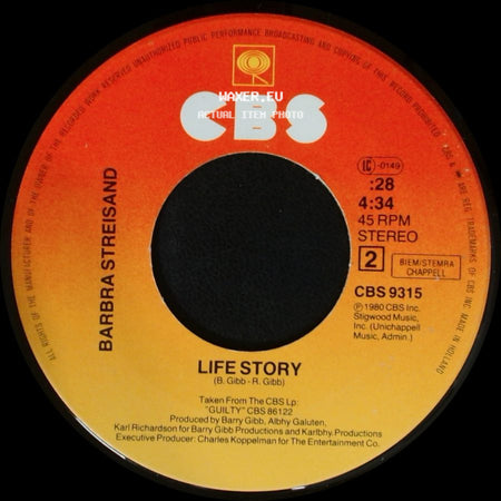 Barbra Streisand / Barbra Streisand & Barry Gibb - Life Story / Guilty side A