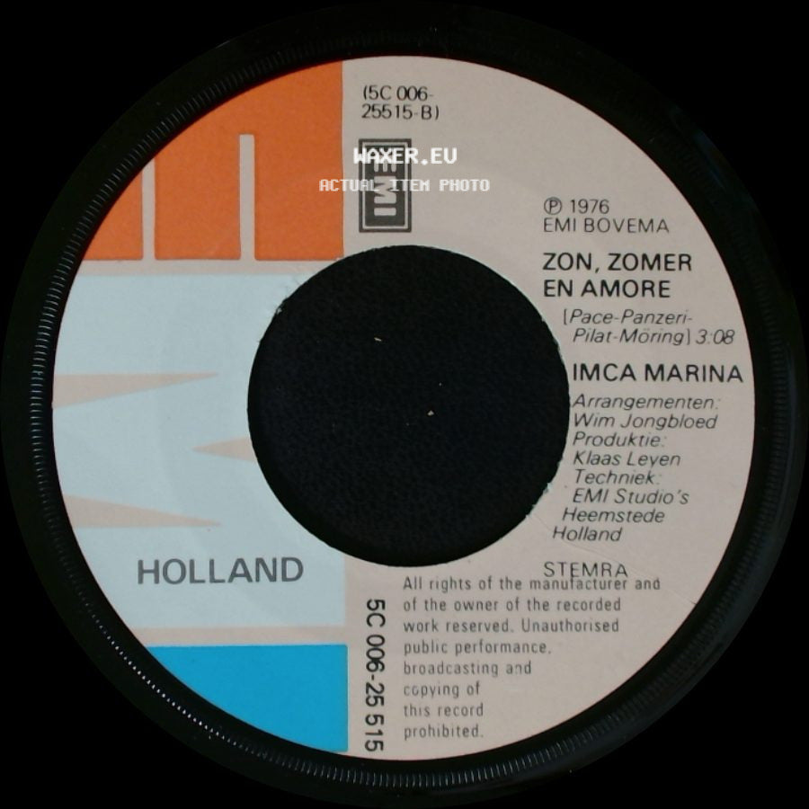 Imca Marina - Zon, Zomer En Amore / Fièsta Nuda side A