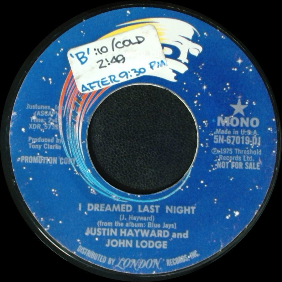 Justin Hayward And John Lodge - I Dreamed Last Night / Remember Me, My Friend side A