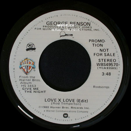 George Benson - Love X Love (Edit) / Love X Love (Edit) side A
