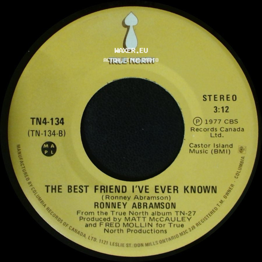 Ronney Abramson - Your Love Gets Me Around / The Best Friend I've Ever Known side B