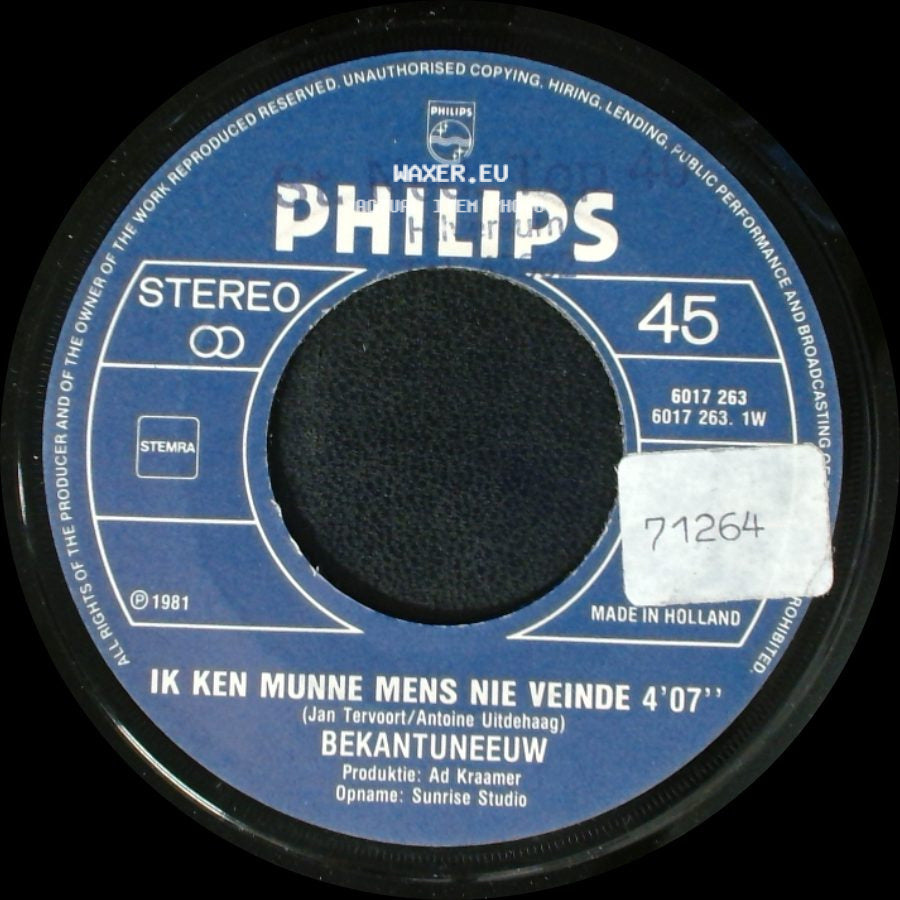 Bekantuneeuw - Vrolijke Druiven Zijn We Allemaol / Ik Ken Munne Mens Nie Veinde side B