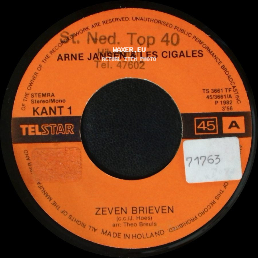 Arne Jansen & Les Cigales - Zeven Brieven / Dank Je Wel side A
