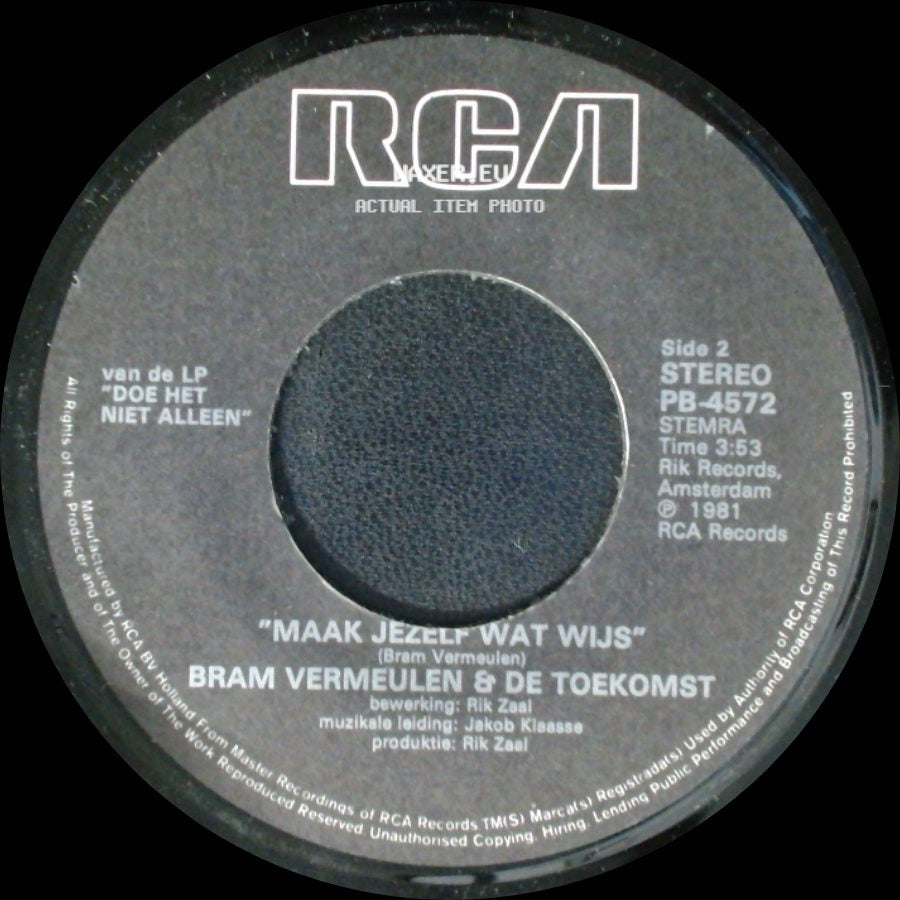 Bram Vermeulen & De Toekomst - Verveling / Maak Jezelf Wat Wijs side B