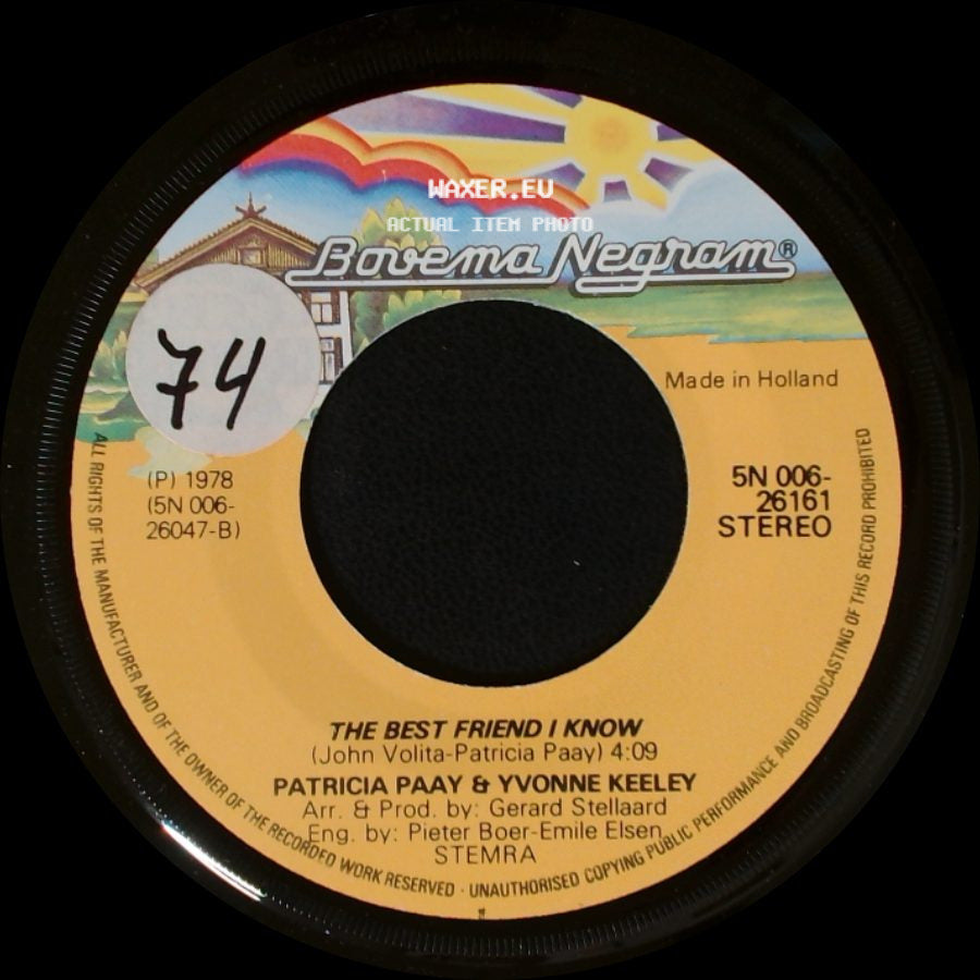 Patricia Paay / Patricia Paay & Yvonne Keeley - Malibu / The Best Friend I Know side B