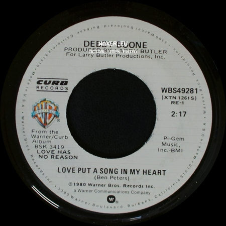 Debby Boone - Love Put A Song In My Heart / Free To Be Lonely Again side A