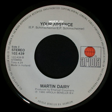 Martin Dairy - Johnny / Your Absence side B