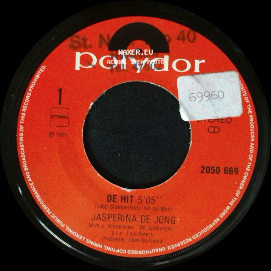 Jasperina De Jong & Eric Herfst / Jasperina De Jong - Toespraak Over De Hoofden Van Nieuwegein / De Hit side B