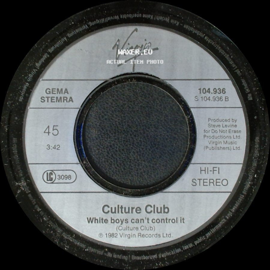 Culture Club - Time (Clock Of The Heart) / White Boys Can't Control It side B