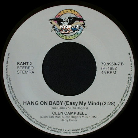 Clen Campbell - Hang On Baby (Easy My Mind) / A Woman's Touch side A