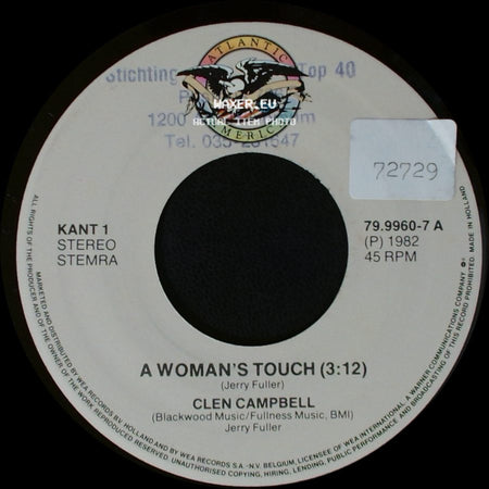 Clen Campbell - Hang On Baby (Easy My Mind) / A Woman's Touch side B