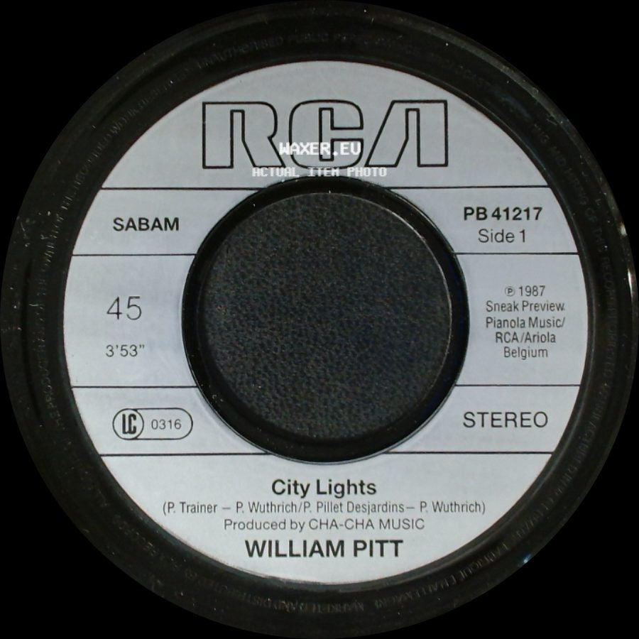 William Pitt - City Lights / City Lights (Instrumental-Version) side A
