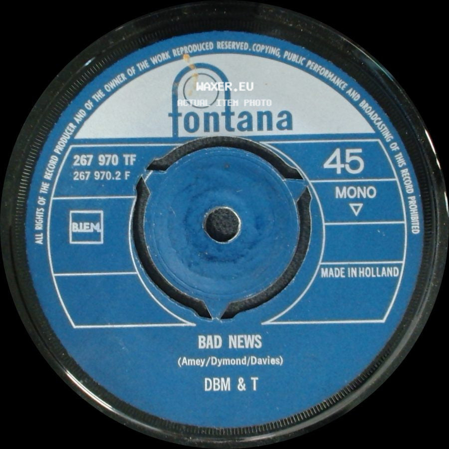 Dbm & T - Tonight Today / Bad News side B