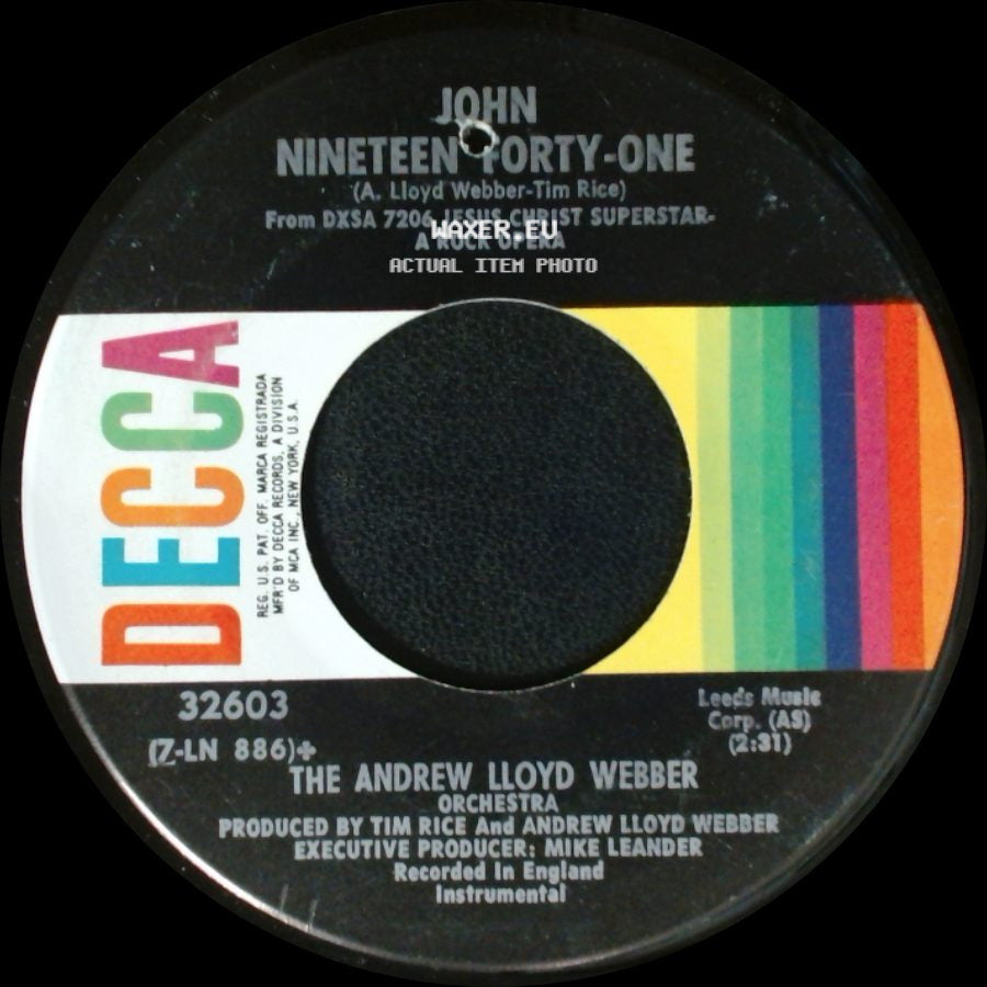 Murray Head / The Andrew Lloyd Webber Orchestra - Superstar / John Nineteen Forty-One side B