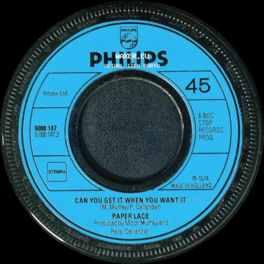 Paper Lace - Can You Get It When You Want It / The Night Chicago Died side A