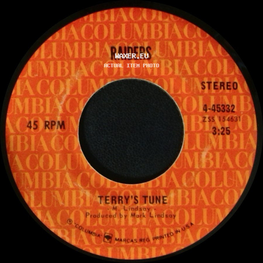 Raiders - Terry's Tune / Indian Reservation (The Lament Of The Cherokee Reservation Indian) side A