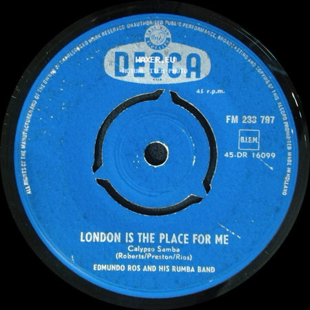 Edmundo Ros And His Rumba Band - Mary Ann / London Is The Place For Me side B