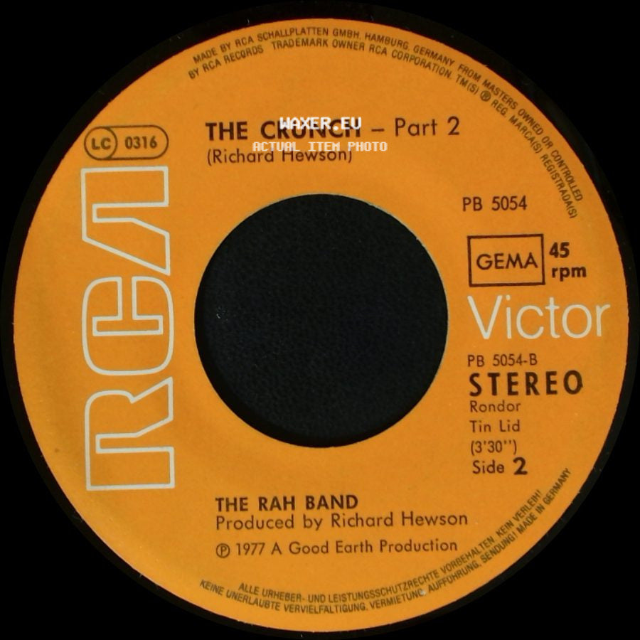 The Rah Band - The Crunch - Part 1 / The Crunch - Part 2 side B