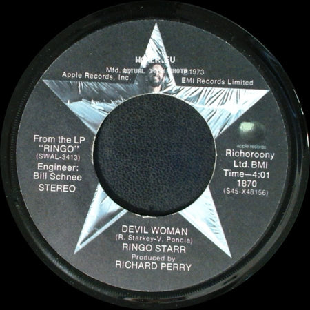 Ringo Starr - You're Sixteen / Devil Woman side B