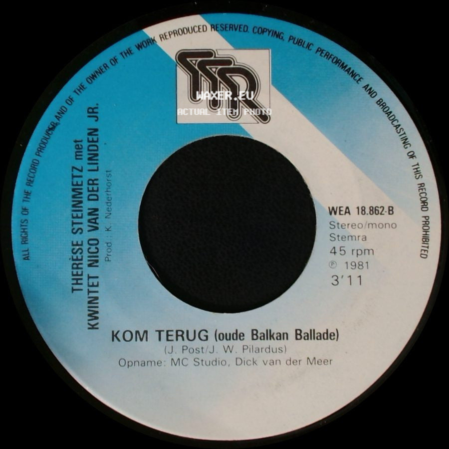 Therése Steinmetz Met Kwintet Nico Van Der Linden Jr. - Sirba Roemania / Kom Terug (Oude Balkan Ballade) side B