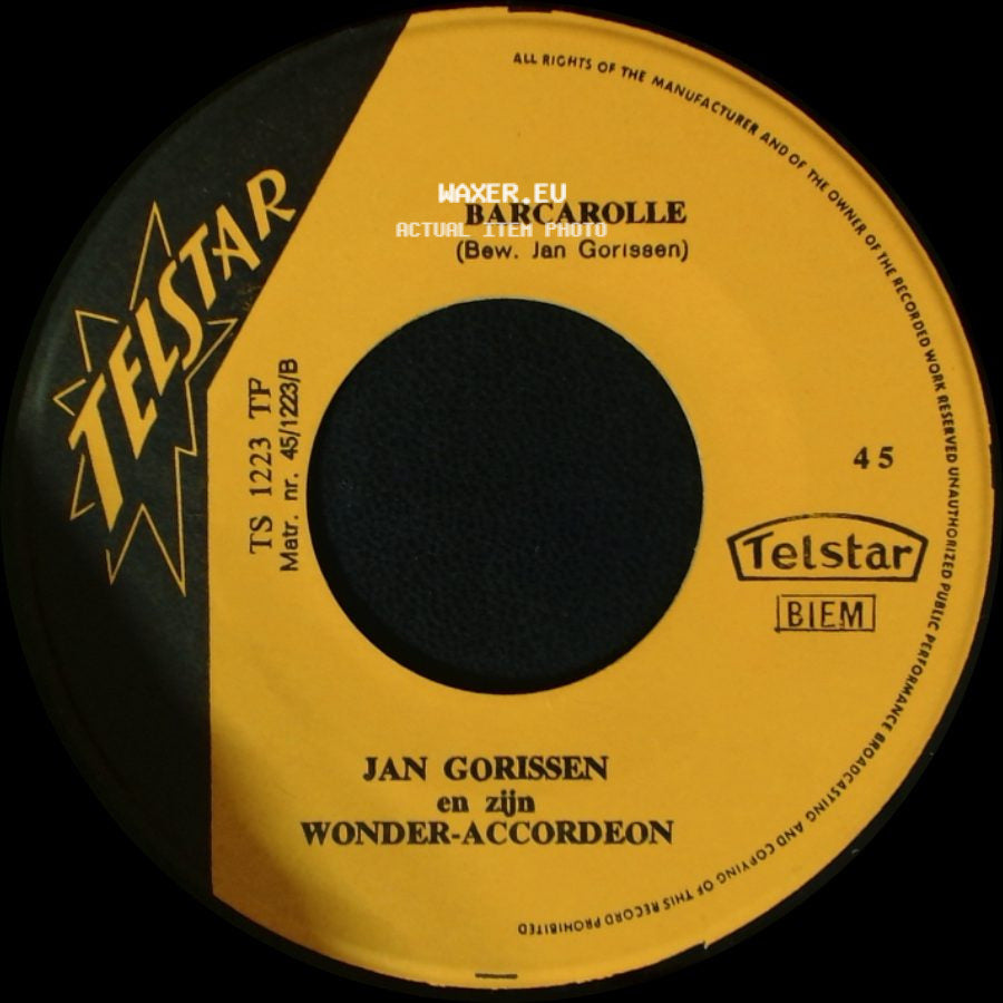 Jan Gorissen En Zijn Wonder-Accordeon - Barcarolle / Klokkenwals side A