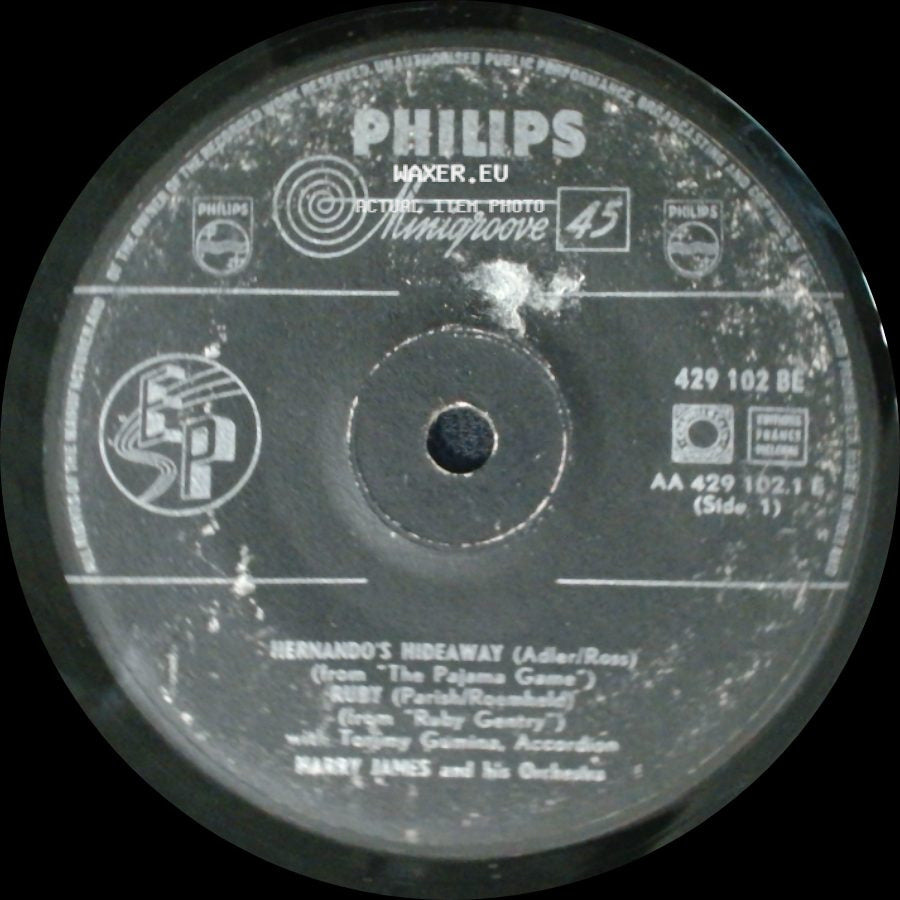 Harry James And His Orchestra - Hernando's Hideaway / Ruby / Embraceable You / I-Need You Now side A