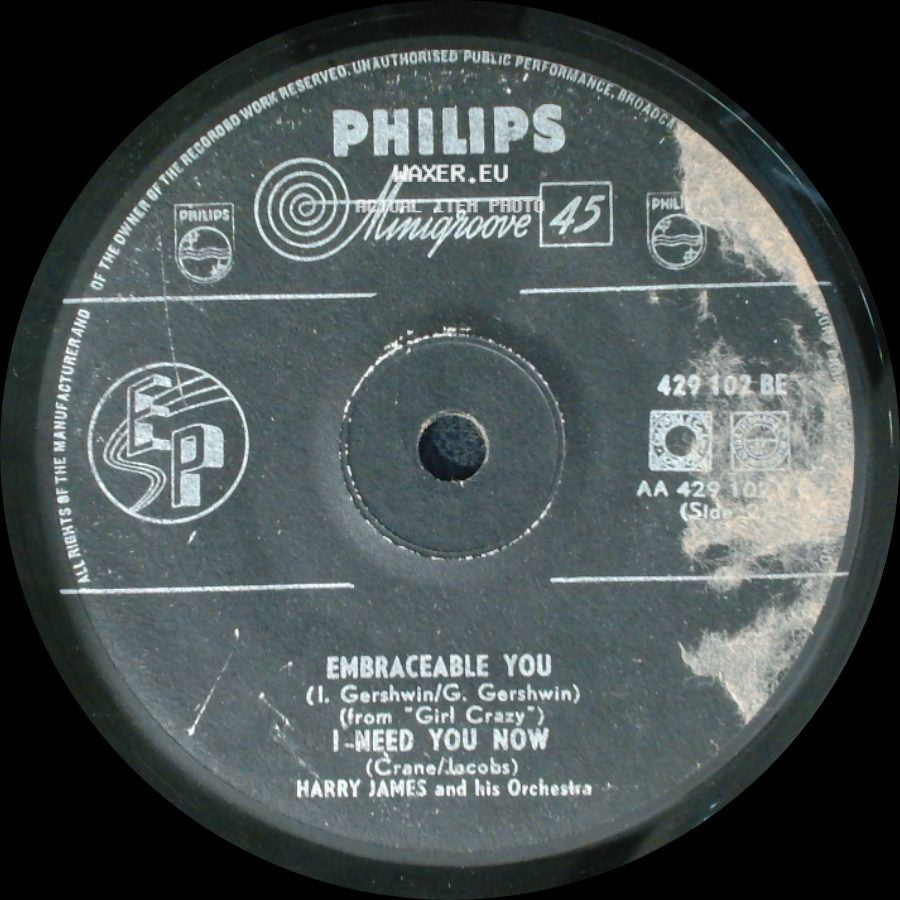 Harry James And His Orchestra - Hernando's Hideaway / Ruby / Embraceable You / I-Need You Now side B