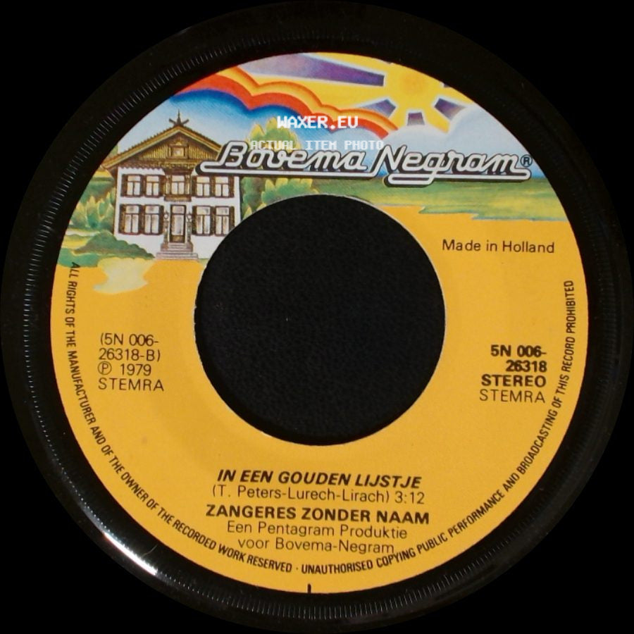 Zangeres Zonder Naam - In Santo Domingo / In Een Gouden Lijstje side B