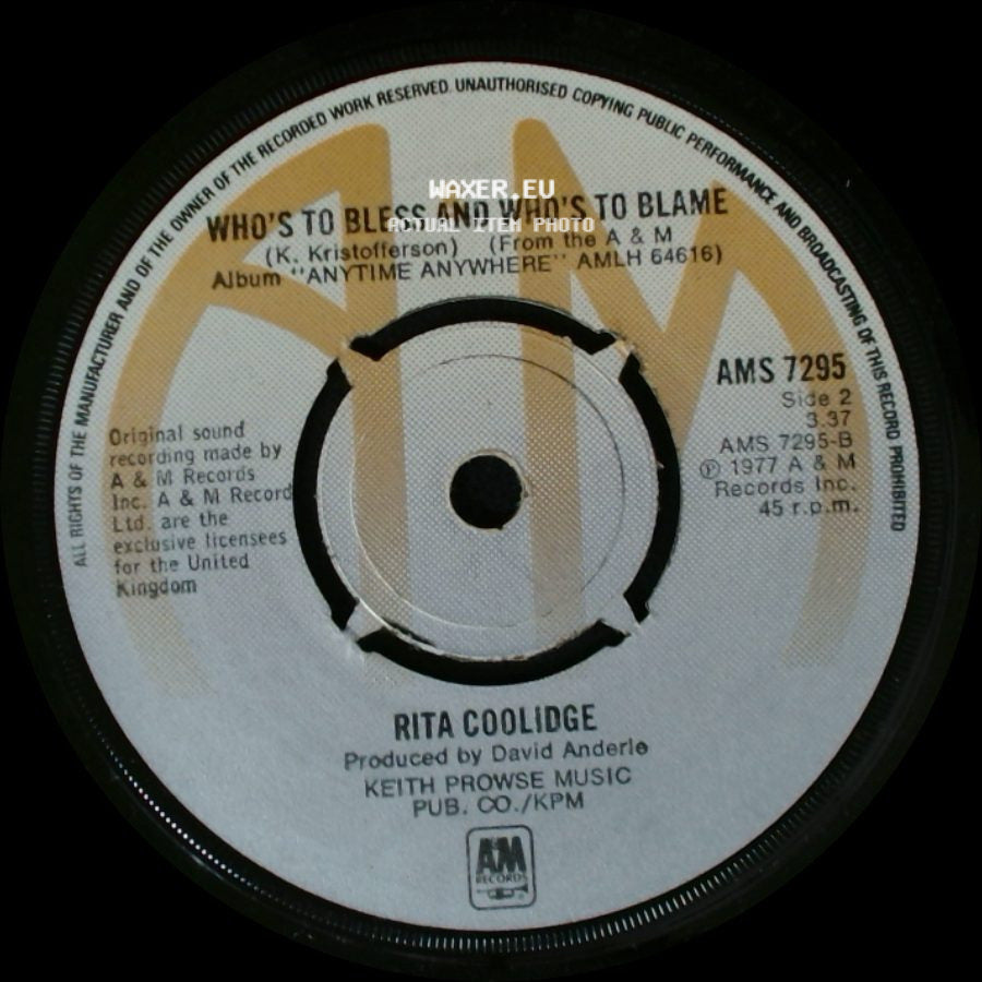 Rita Coolidge - We're All Alone / Who's To Bless And Who's To Blame side B
