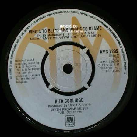 Rita Coolidge - We're All Alone / Who's To Bless And Who's To Blame side B
