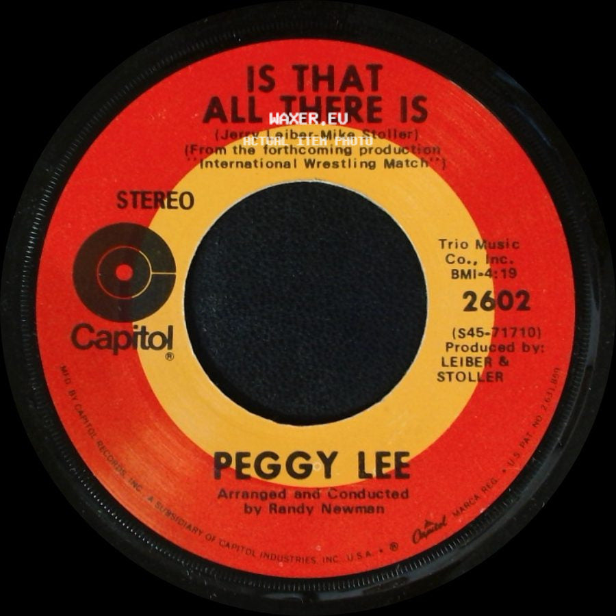 Peggy Lee - I'm A Woman / Is That All There Is side B