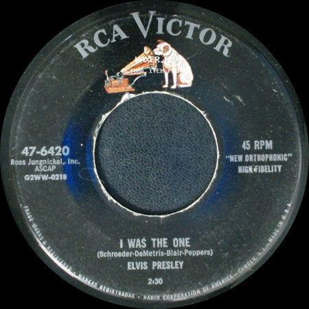 Elvis Presley - I Was The One / Heartbreak Hotel side A