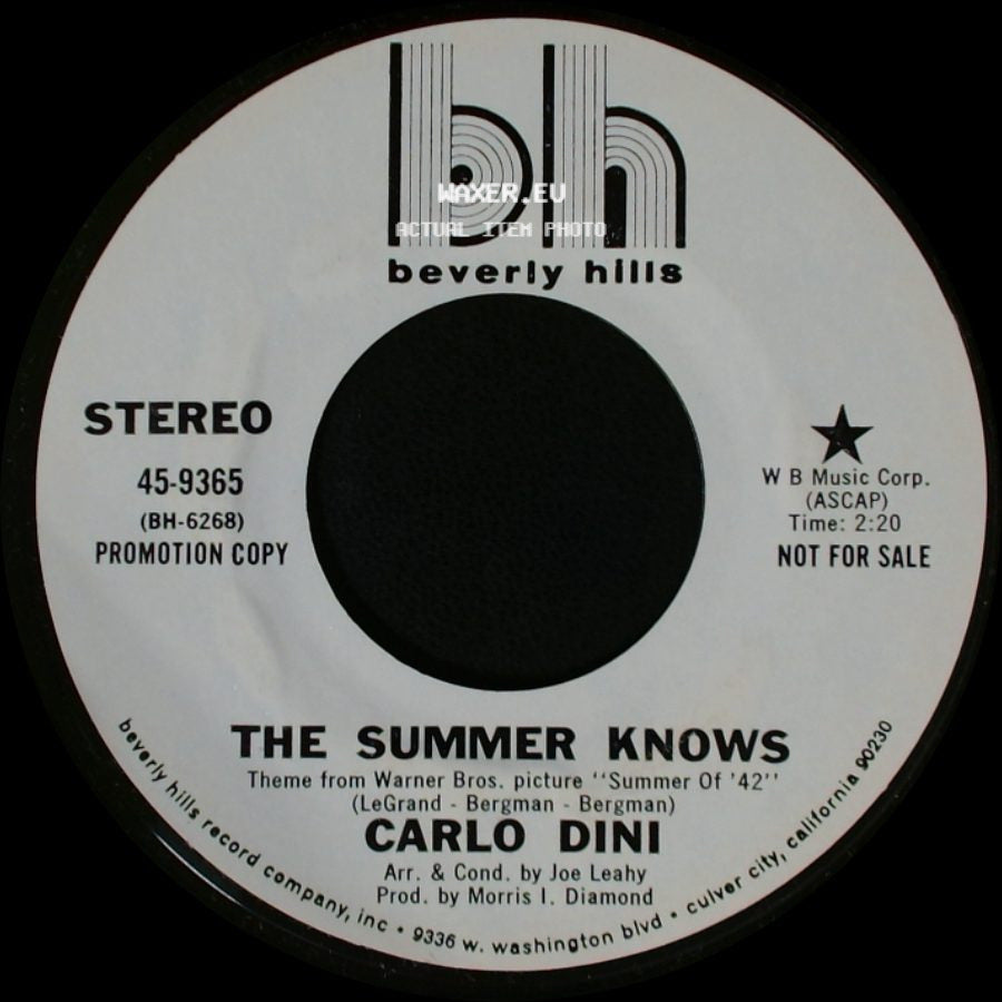 Carlo Dini - The Gift Of Love / The Summer Knows side B