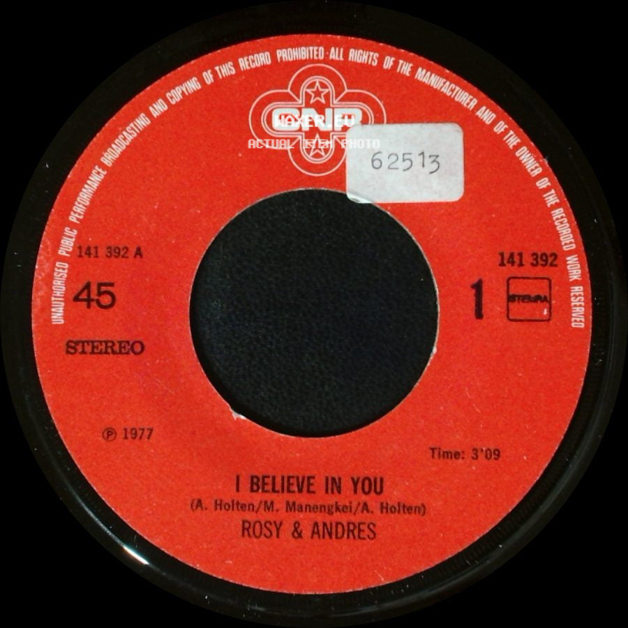 Rosy & Andres - I Believe In You / Walt Disney's Wonderland side A