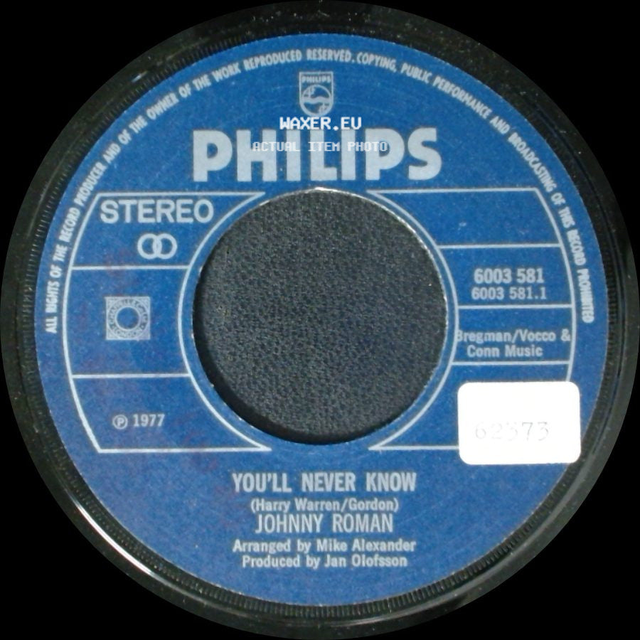 Johnny Roman - You'll Never Know / Love Me (Nice And Easy) side A